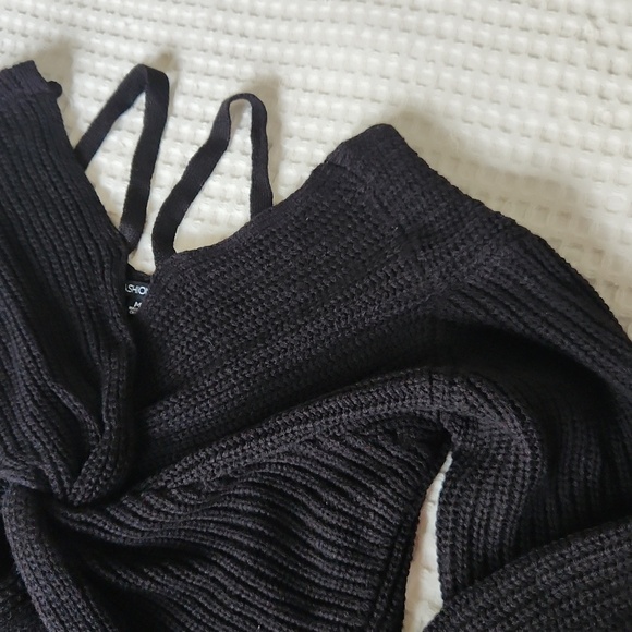 Chunky knit tie long sleeve Fashion nova sweater M Goth BASICS - Picture 6 of 11